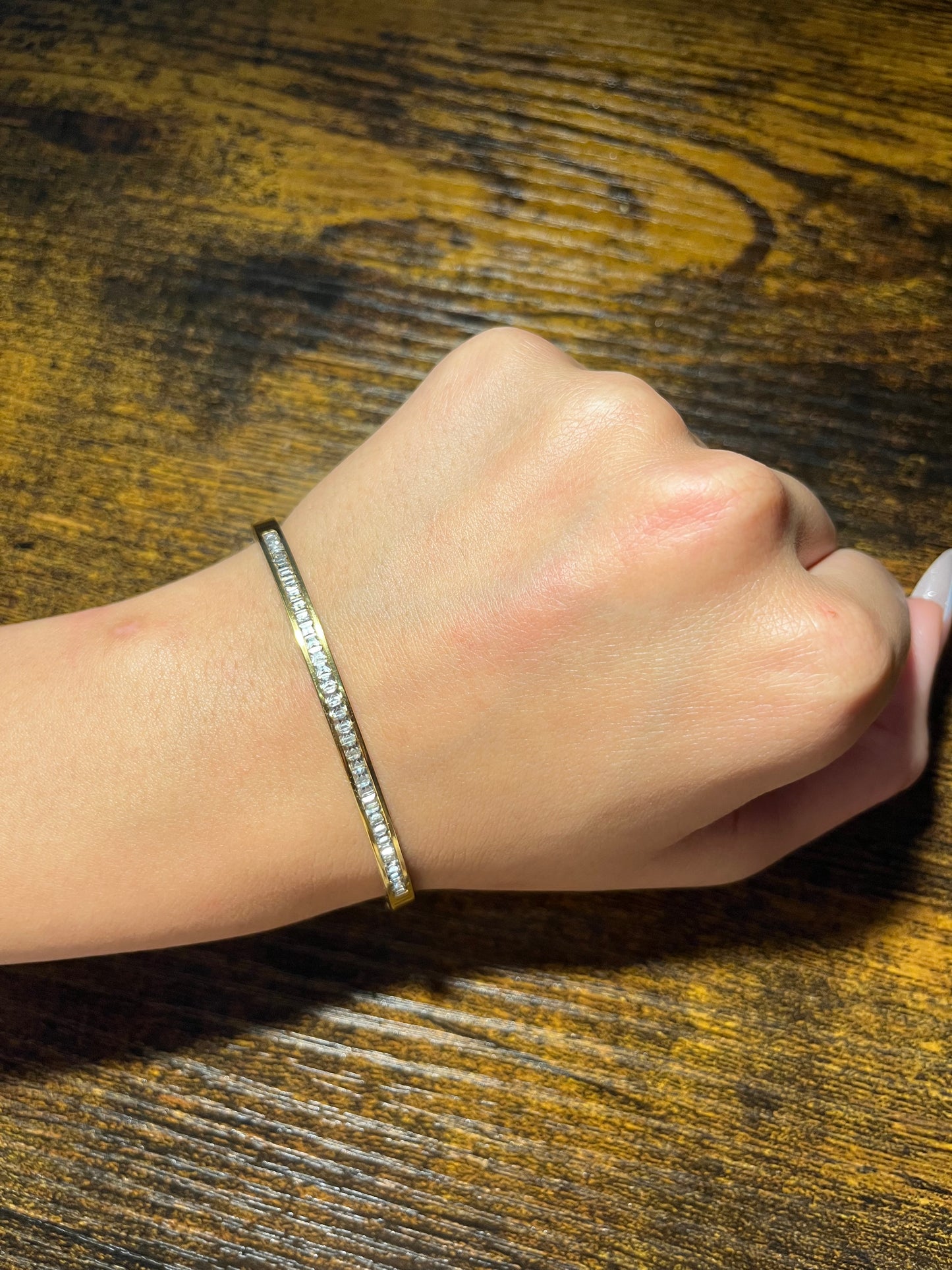 Gold Titanium Steel Zircon Bracelet for Women