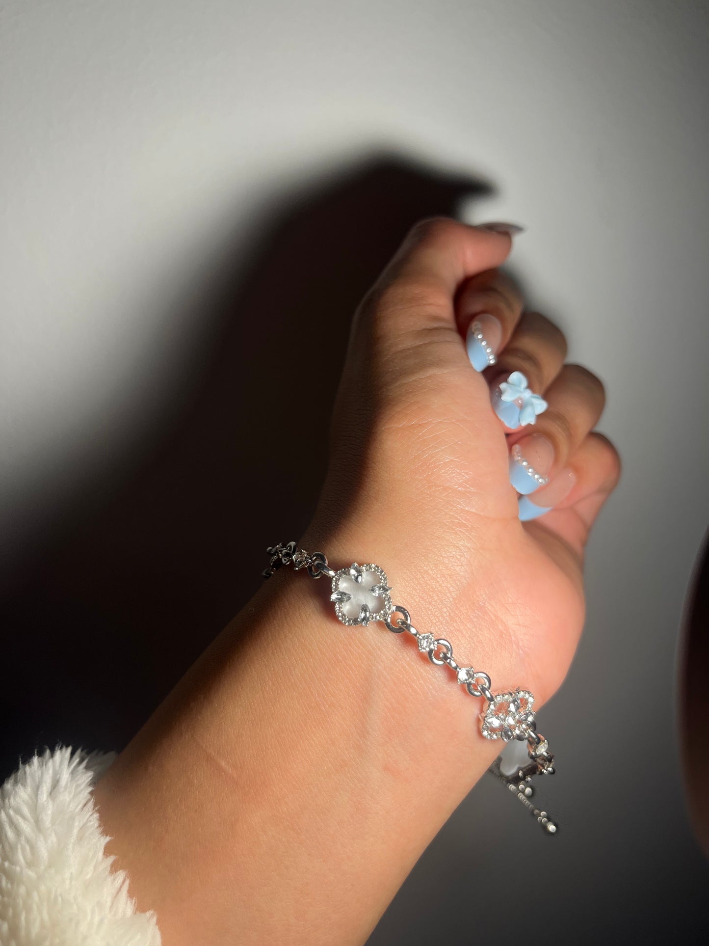 Sparkling Crystal Flower Cuff Bracelet