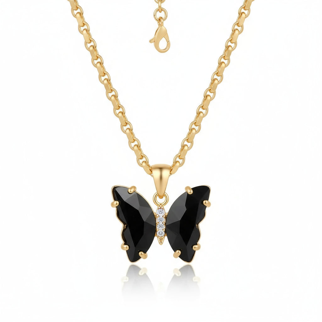 Elegant Crystal Butterfly Necklace