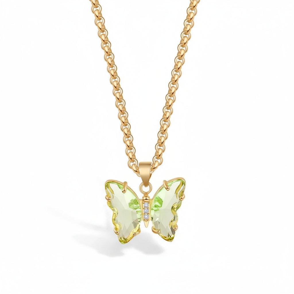 Elegant Crystal Butterfly Necklace