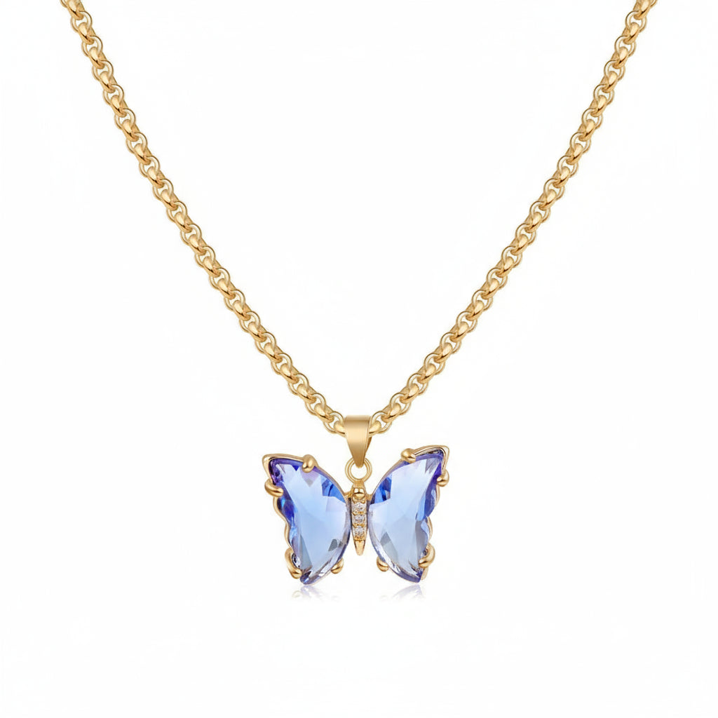 Elegant Crystal Butterfly Necklace