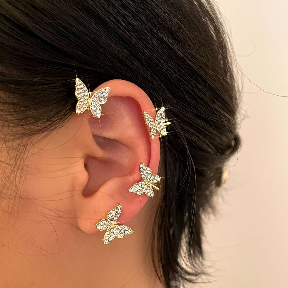 Elegant Butterfly Ear Cuffs