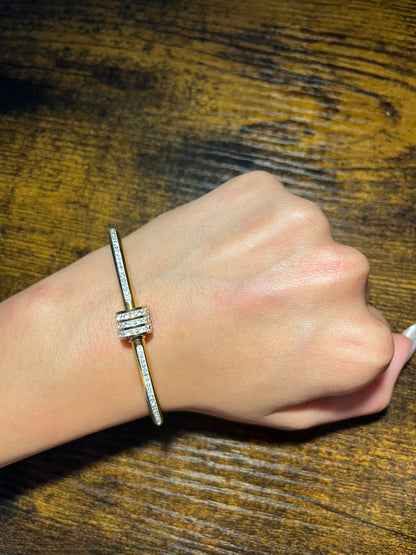 Gold Titanium Steel Zircon Bracelet for Women