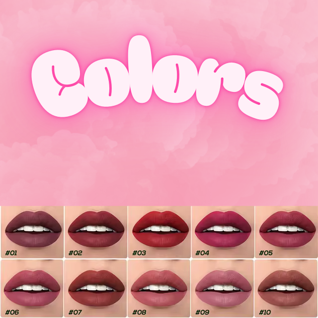 10 Pieces/Set Lip Gloss Velvet Lipstick Waterproof