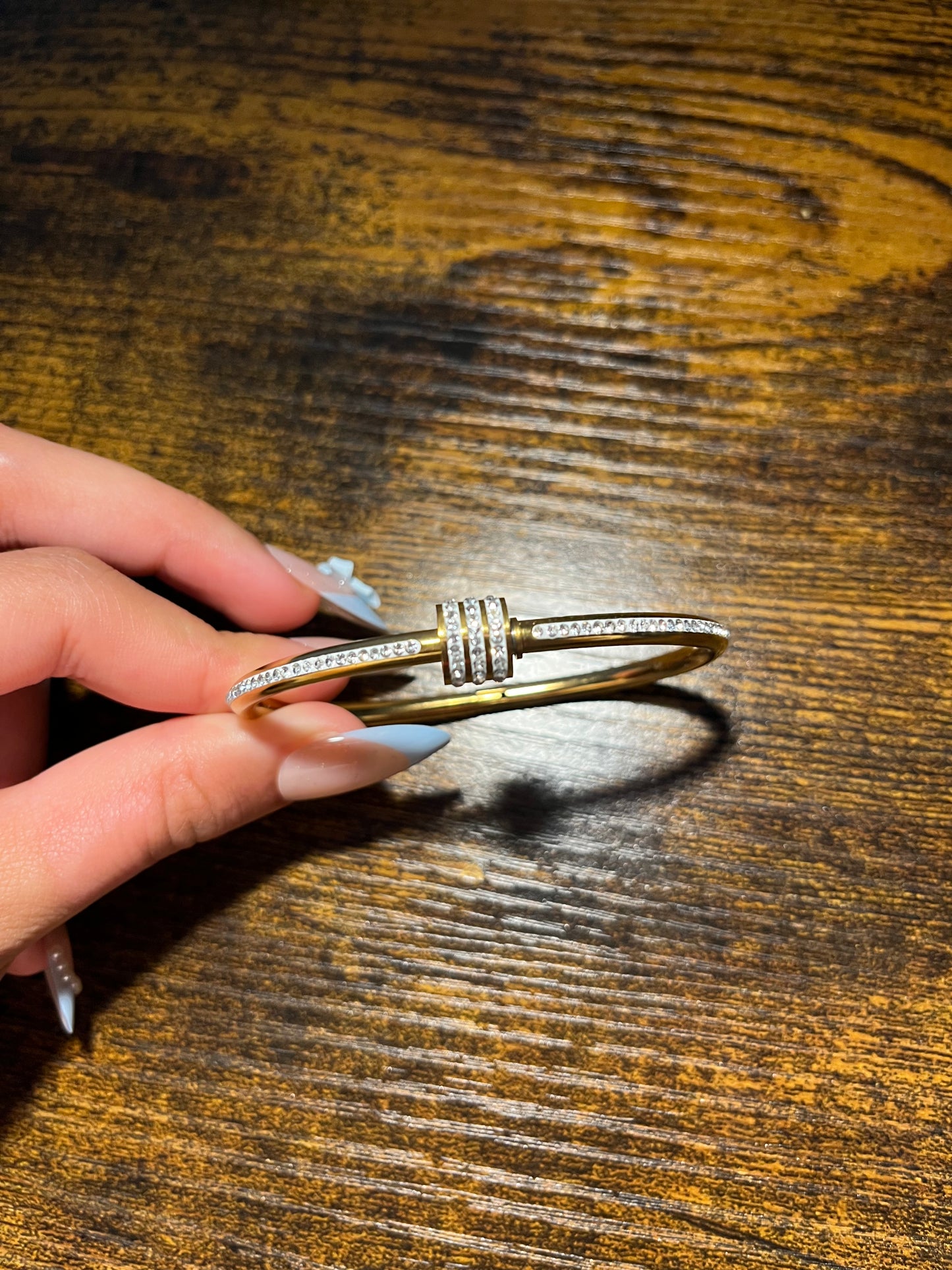 Gold Titanium Steel Zircon Bracelet for Women