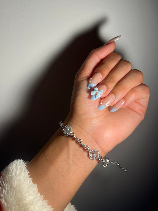 Sparkling Crystal Flower Cuff Bracelet