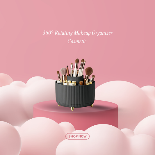 360° Rotating Makeup Organizer / 1pc Plastic Cosmetic Storage with 5 Compartments