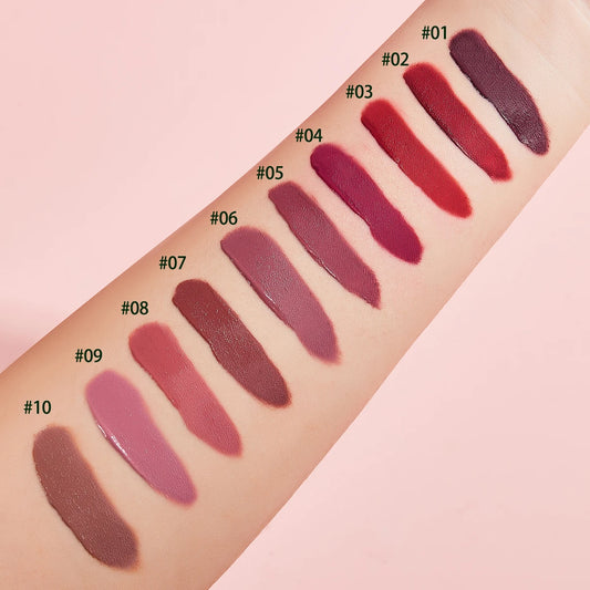 10 Pieces/Set Lip Gloss Velvet Lipstick Waterproof