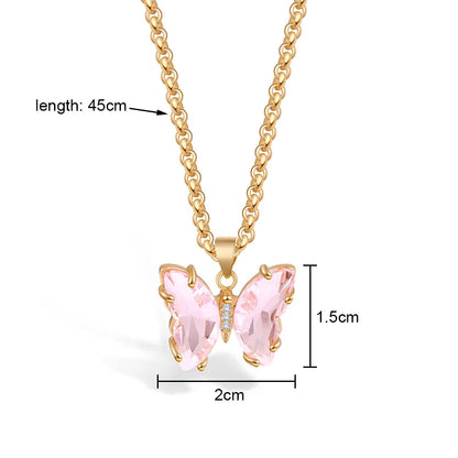 Elegant Crystal Butterfly Necklace