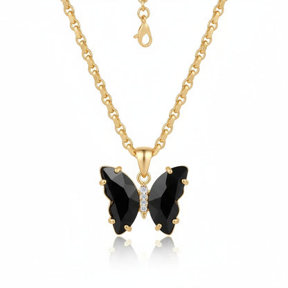 Elegant Crystal Butterfly Necklace