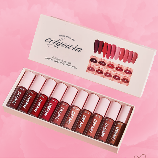 10 Pieces/Set Lip Gloss Velvet Lipstick Waterproof